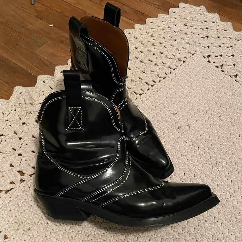 Ganni Cowboy Ankle Boots